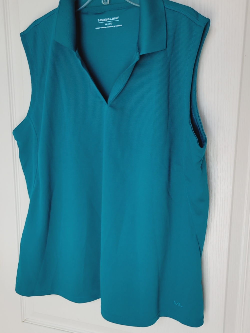 Maggie Lane Women's Sleeveless Golf Polo Shirt Teal Jade Green Size XXL